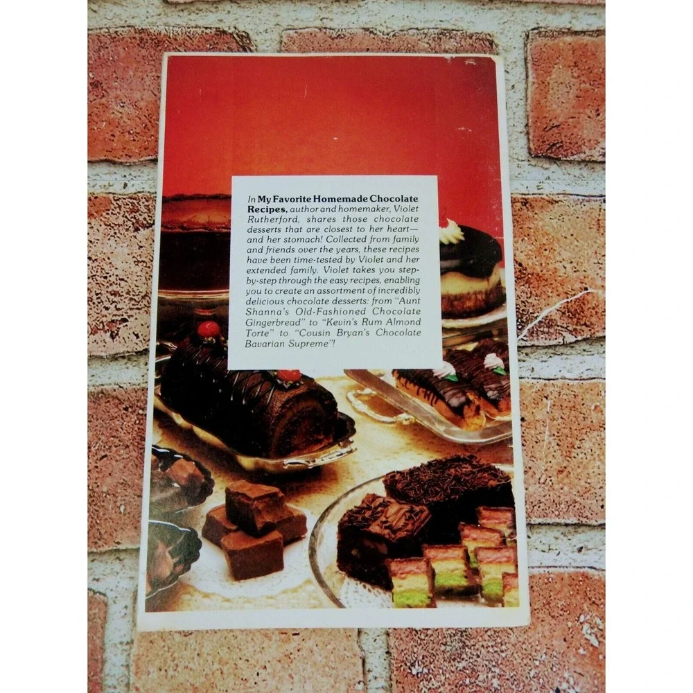 My Favorite Homemade Chocolate Recipes Cookbook by Violet Rutherford Vtg‎ 1988